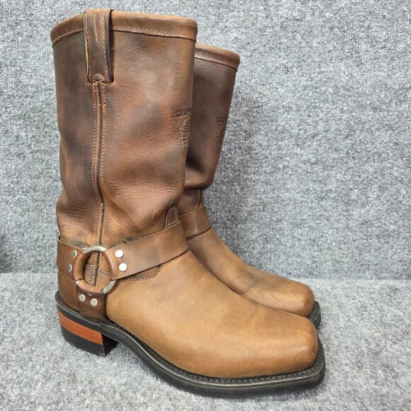 CHIPPEWA Men's US Sz D Brown Leather Motorcycle Harness Boots